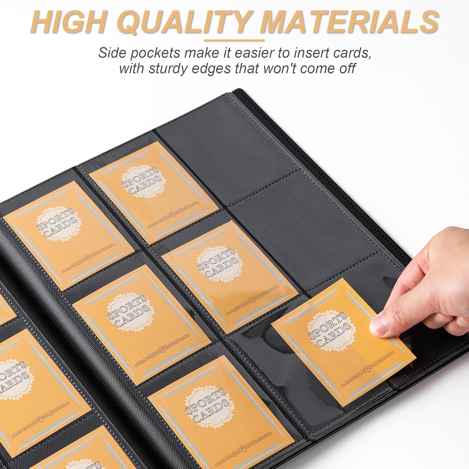 Skiennix Card Binder - 9 Pocket Storage Album for YuGiOh, MTG & TCG Cards | Sturdy Black Design