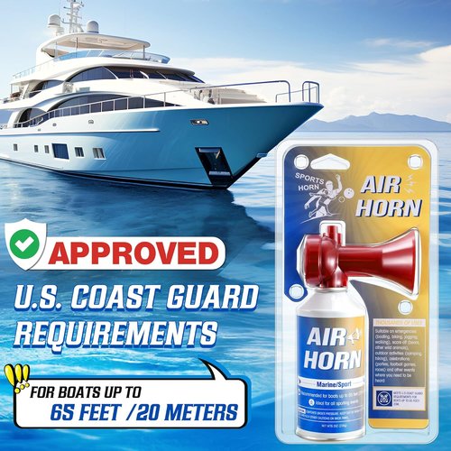 Boat Air Horn by Loud Bear - 120dB Handheld Mini Marine Blow Horn | 8.3oz for Safety & Outdoor Use