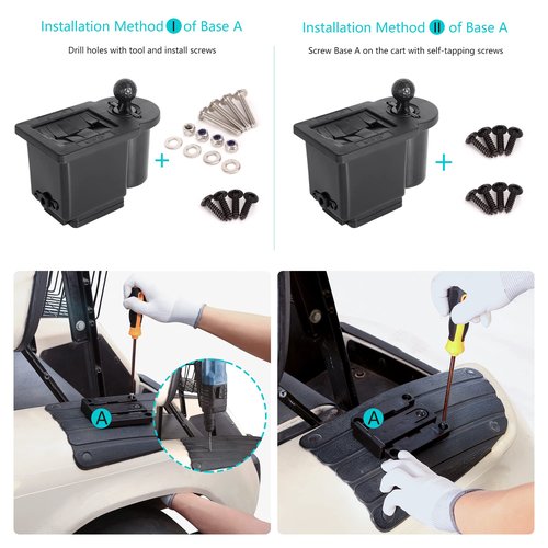10L0L Golf Cart Ball Washer and Golf Club Cleaner Kit - with Universal Bracket-Removable for Yamaha EZGO TXT RXV & Club Car DS Precedent