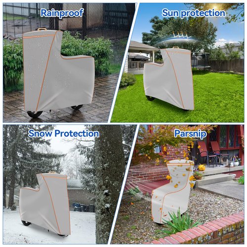 Electric Scooter Cover, 47 x 43 x 8 inches 1680D Oxford Cloth Suitable for Seated and Seatless Models Waterproof And UV -Resistant Dustproof Windproof Protection All Season Universal Fit Silver