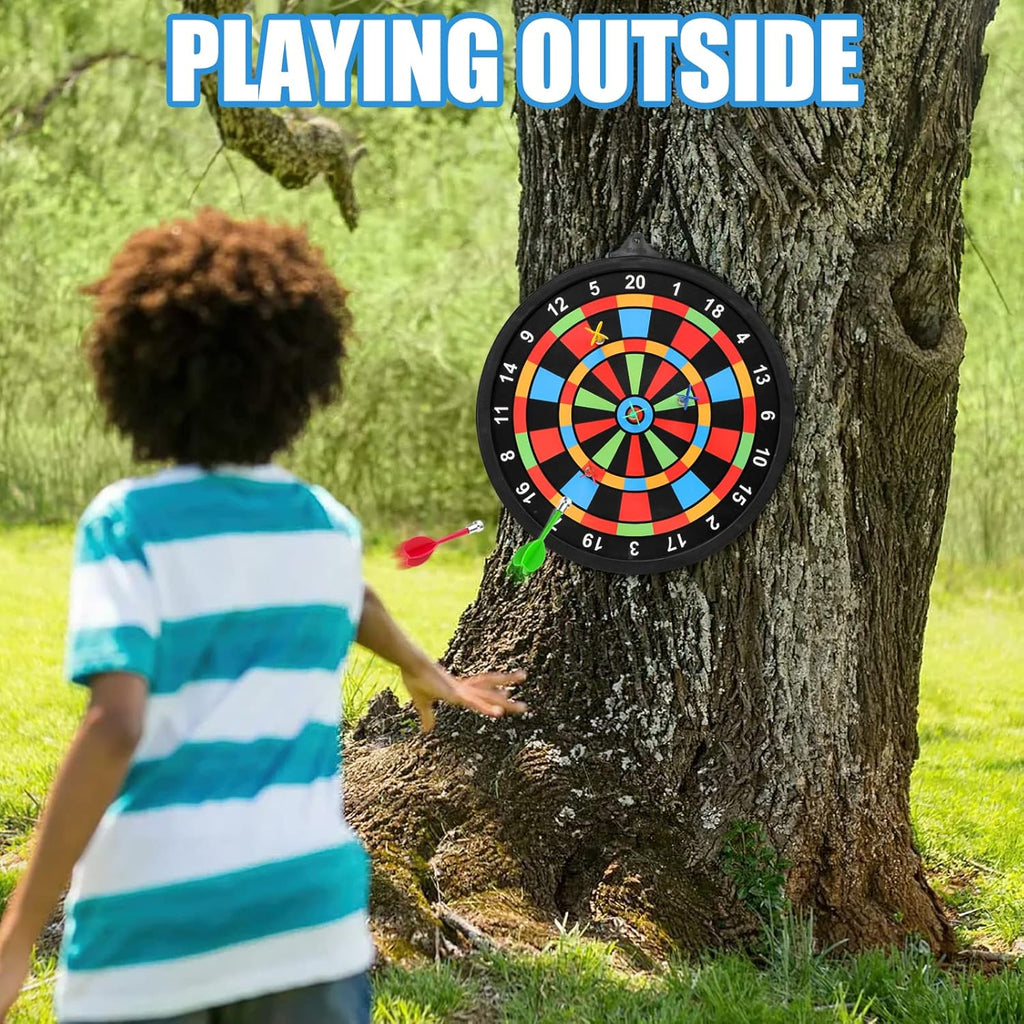 Skiennix Magnetic Dart Board - Safe Indoor & Outdoor Game for Kids 8-14 | Includes 12 Darts