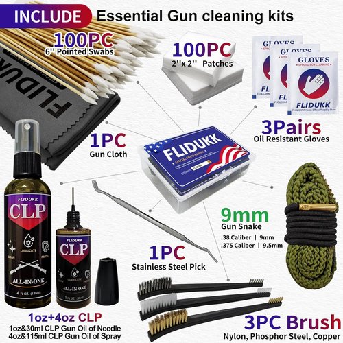 12Ga Bore Cleaner Kit by [Brand Name] - Complete Gun Cleaning Supplies with CLP Oil, Brushes & Patches