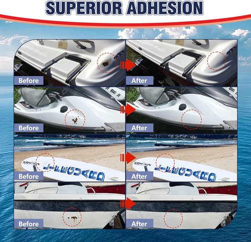 AstraVox Marine Fiberglass Repair Kit - Waterproof Gel Coat & Epoxy Filler for Boats, Jet Skis, Yachts