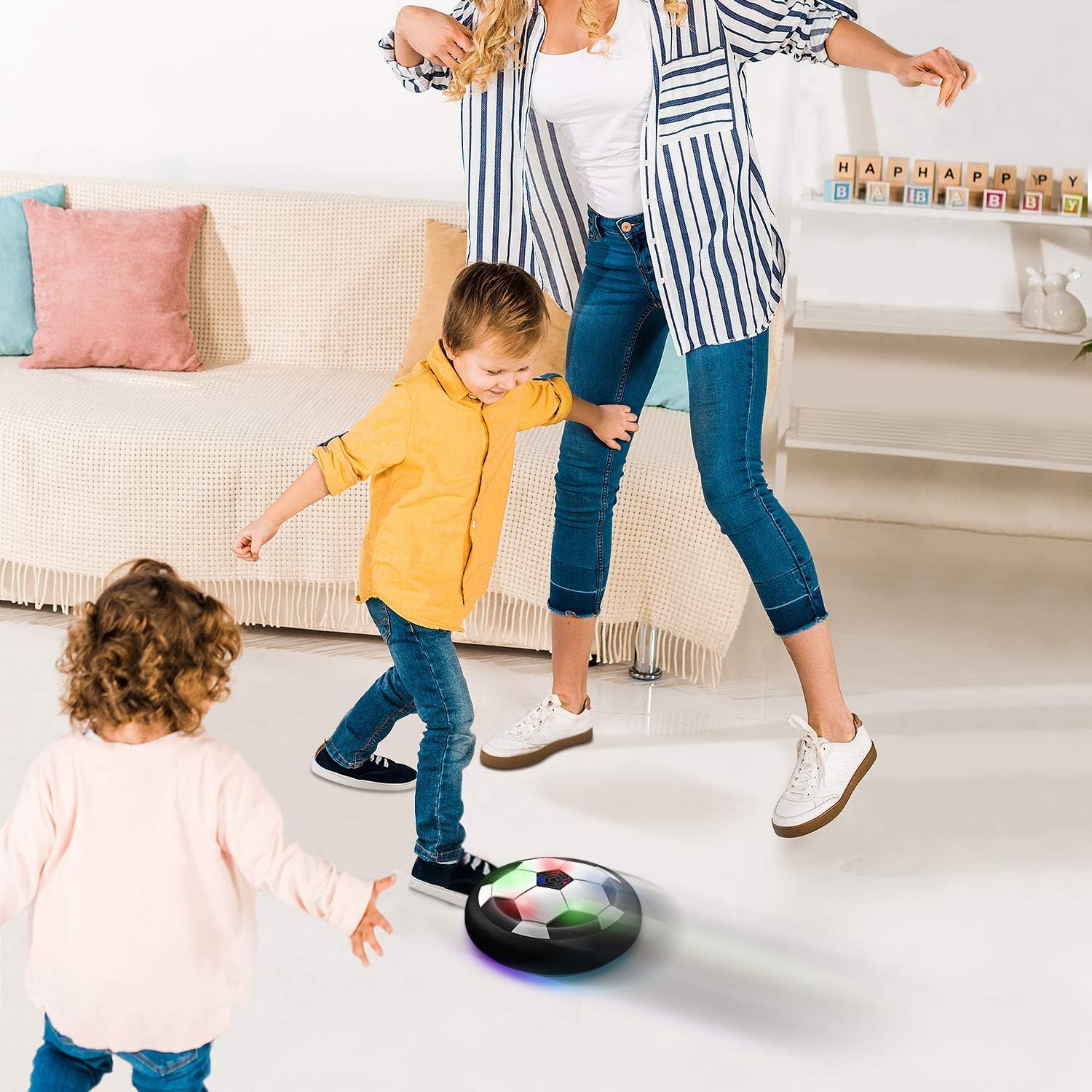 Toyk Boy Toys - LED Hover Soccer Ball - Air Power Indoor/Outdoor Football Game | Perfect Birthday Gift for Ages 3-12