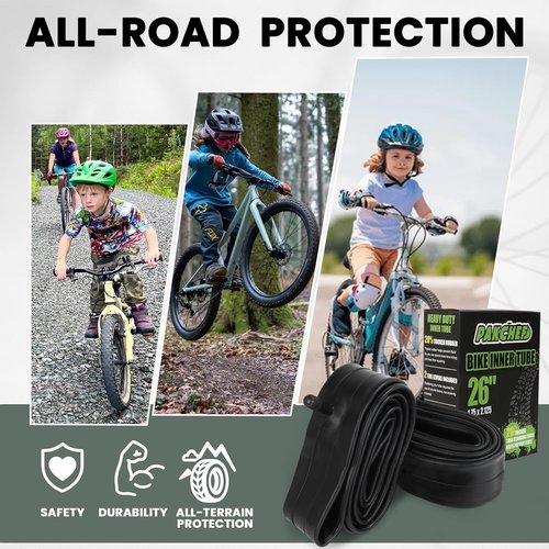Heavy Duty Bike Inner Tube - 26 x 1.75/1.95/2.10/2.125 | Thick Schrader Valve Tube for Road & MTB Cruisers
