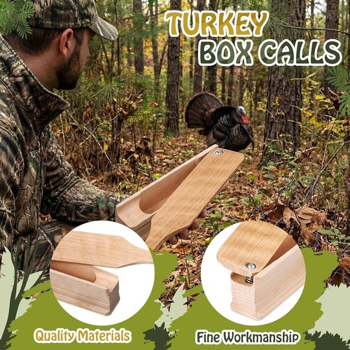 Lewtemi Turkey Crow Call Box Set - Realistic Hen Call & Portable Crow Whistle for Hunting