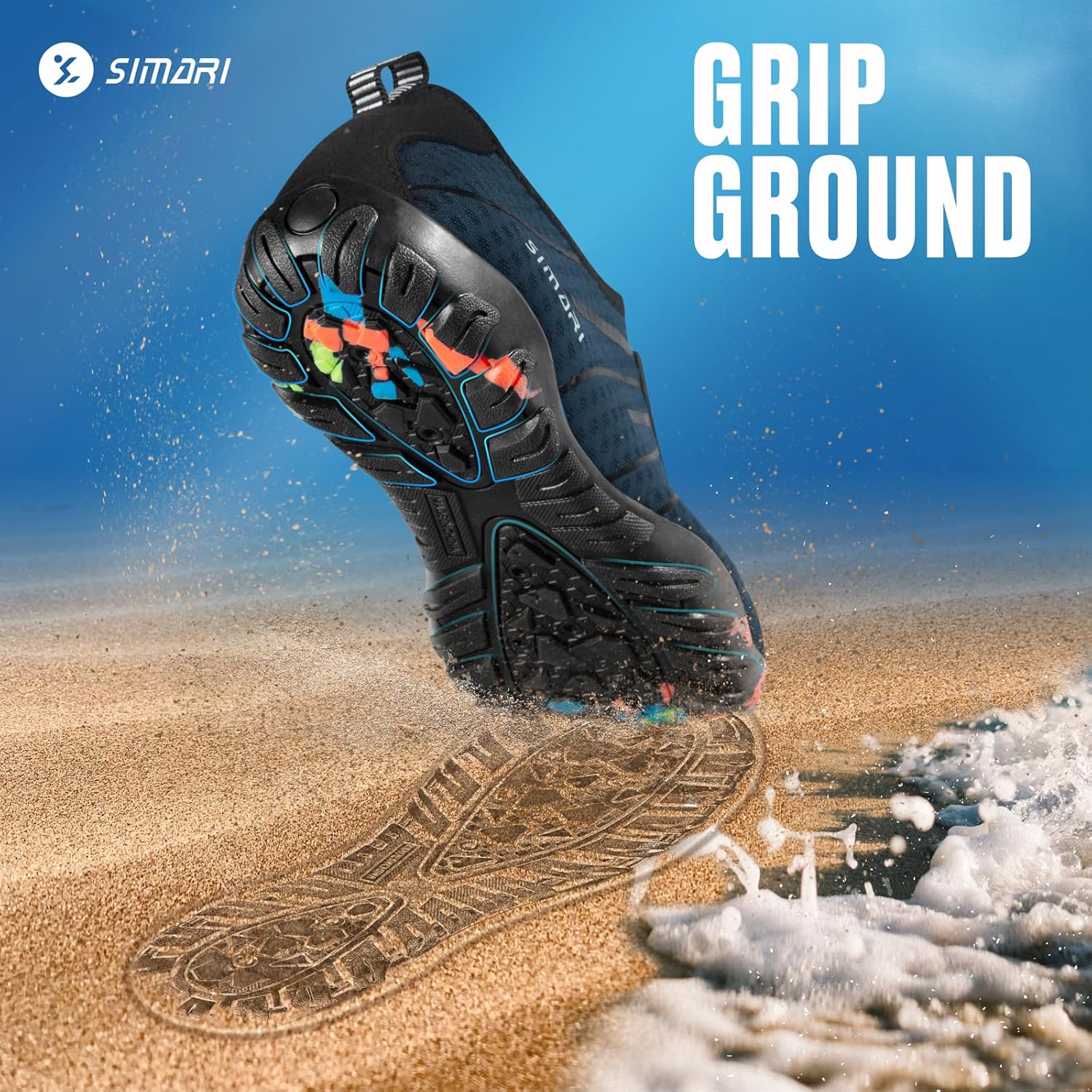 SIMARI Water Shoes - Quick-Dry Aqua Socks for Men & Women | Lightweight Non-Slip Swim Shoes for Beach Sports, Surfing, Diving