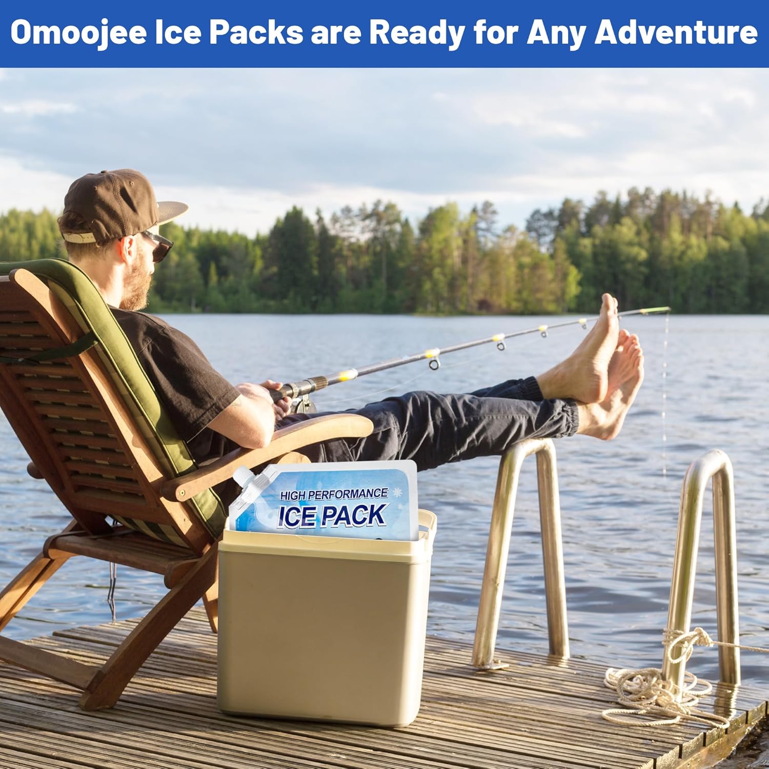 Skiennix Reusable Ice Packs - 4 Pack Freezer Ice Packs for Lunch Boxes & Camping Gear