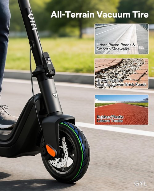 GYL 10x2.30-6.5" Vacuum Tubeless Tire for NIU KQi2 Pro Electric Scooter,10 Inch Replacement Front/Rear Tire, Non-Slip, Explosion Proof, Durable