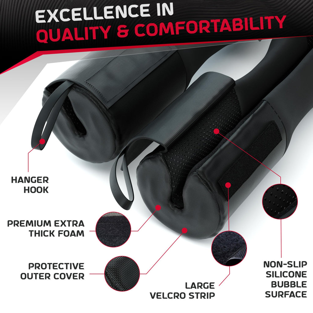 Zenooze Versatile Barbell Pad, Non-Slip Design, 100% Washable, Comfortable Barbell Squats Pad, Hip Thrust Pad for Barbell Cushion Pad - Gym Bar Pad for Hip Thrusts, Fits Standard and Olympic Bar