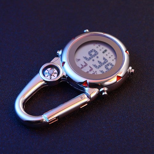 Yardwe Clip on Quartz Watch: Backpack Fob Belt Unisex Pocket Carabiner Watch with for Doctors Nurses Fishing Outdoor Activities