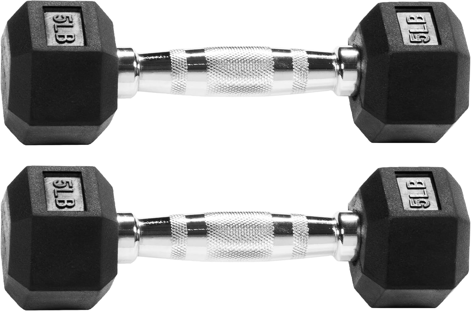 Signature Fitness Dumbbells - Rubber Encased Hex Weights for Home Gym Training | Pair