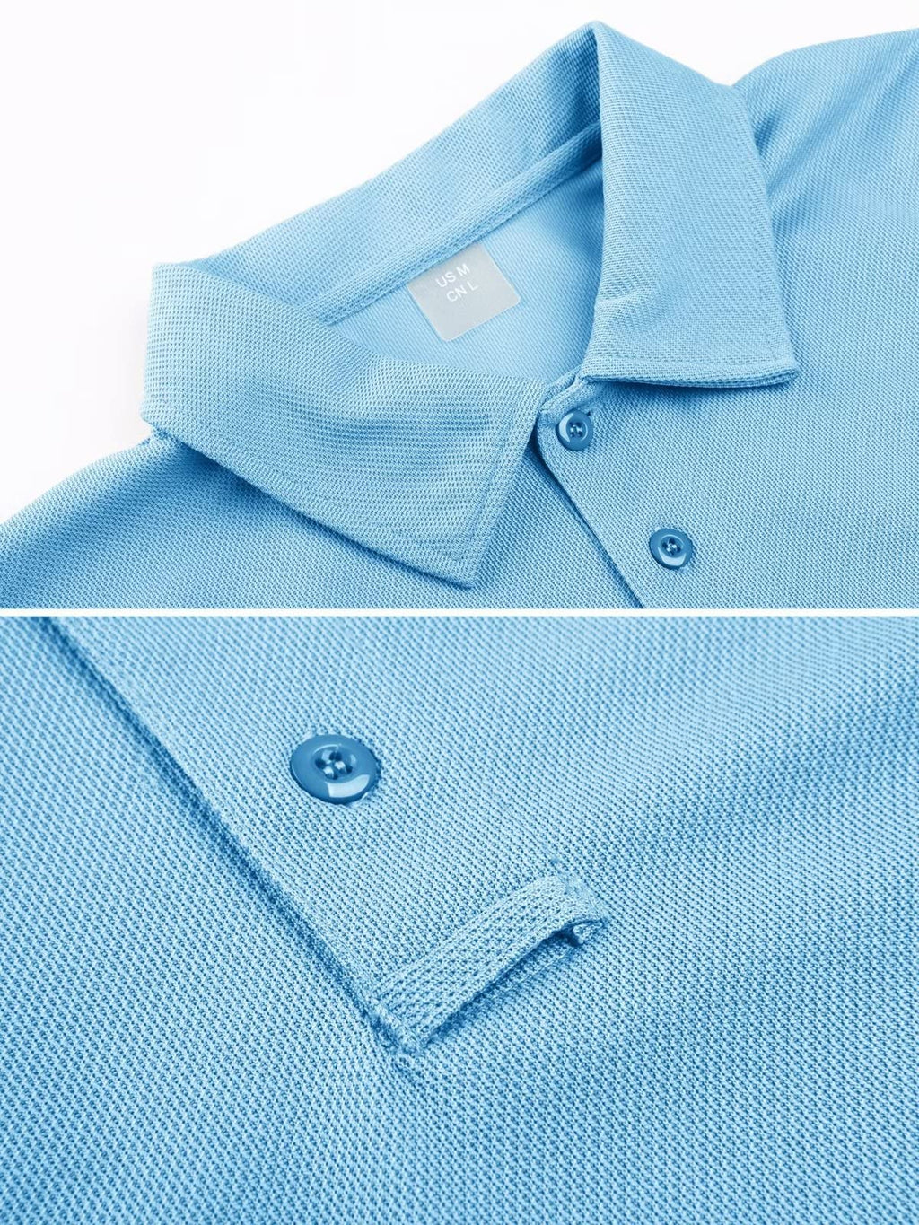 MAGCOMSEN Mens Polo Shirts Short Sleeve Golf Shirts Work Shirts Quick Dry Shirts Summer Tactical Shirts Sky Blue S