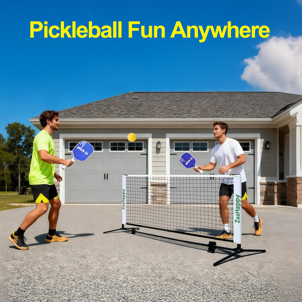 ZSSHAPPY 6FT White Mini Pickleball Net, Portable Quick Setup Practice Net for Indoor Outdoor Driveway Dink Shots