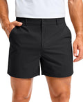 Soothfeel Men's Casual Shorts 5/7 Inch Golf Dress Shorts for Men Flat Front Work Lightweight Quick Dry with 4 Pockets Black-L5_W32