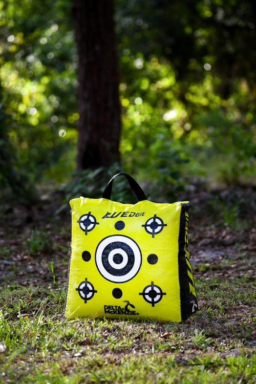 Delta McKenzie 20" Wedgie Archery Bag Target - Portable Self-Standing Field Point Practice - Yellow