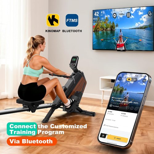 Magnetic Rowing Machine by [Brand Name] - 16 Resistance Levels | Quiet Home Cardio Trainer, 160 kg Capacity