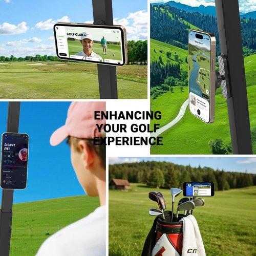 JaoNanl Magnetic Golf Cart Phone Holder - Golf Cart Phone Mount for EZGO, Club Car, Compatible with MagSafe iPhone 16 15 14 13 12 Series Mini, Fits EZGO & More, Ideal Golf Gift for Men & Women