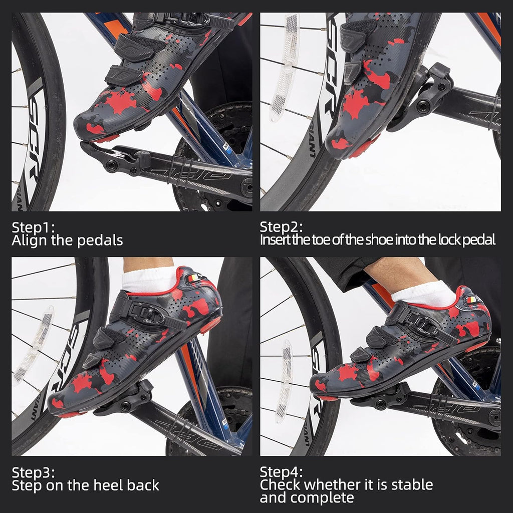 ROCKBROS Clipless Bike Pedals - Compatible with Look KEO | Durable Road Bicycle Pedals Set