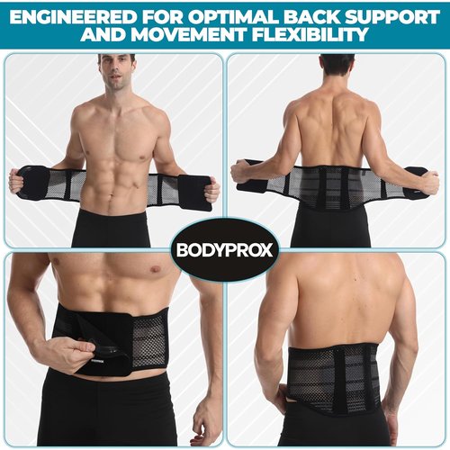 Bodyprox Back Support Brace - Breathable Design for Men and Women | Adjustable Fit for Comfort