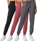 Real Essentials Women's Lounge Joggers - 3 Pack Sweatpants with Pockets for Yoga & Running | Plus Size Available