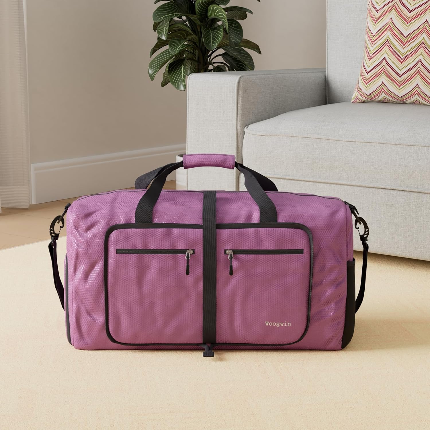 Woogwin Travel Duffel Bag - Large Waterproof Foldable Overnight Bag for Gym & Beach Activities