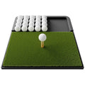 Integrated Golf Mat with Ball Tray, Small Thickening Golf Mats Practice Outdoor & Indoor, Artificial Grass with Anti-Slip Rubber Bottom Mat for Driving, Chipping Swing