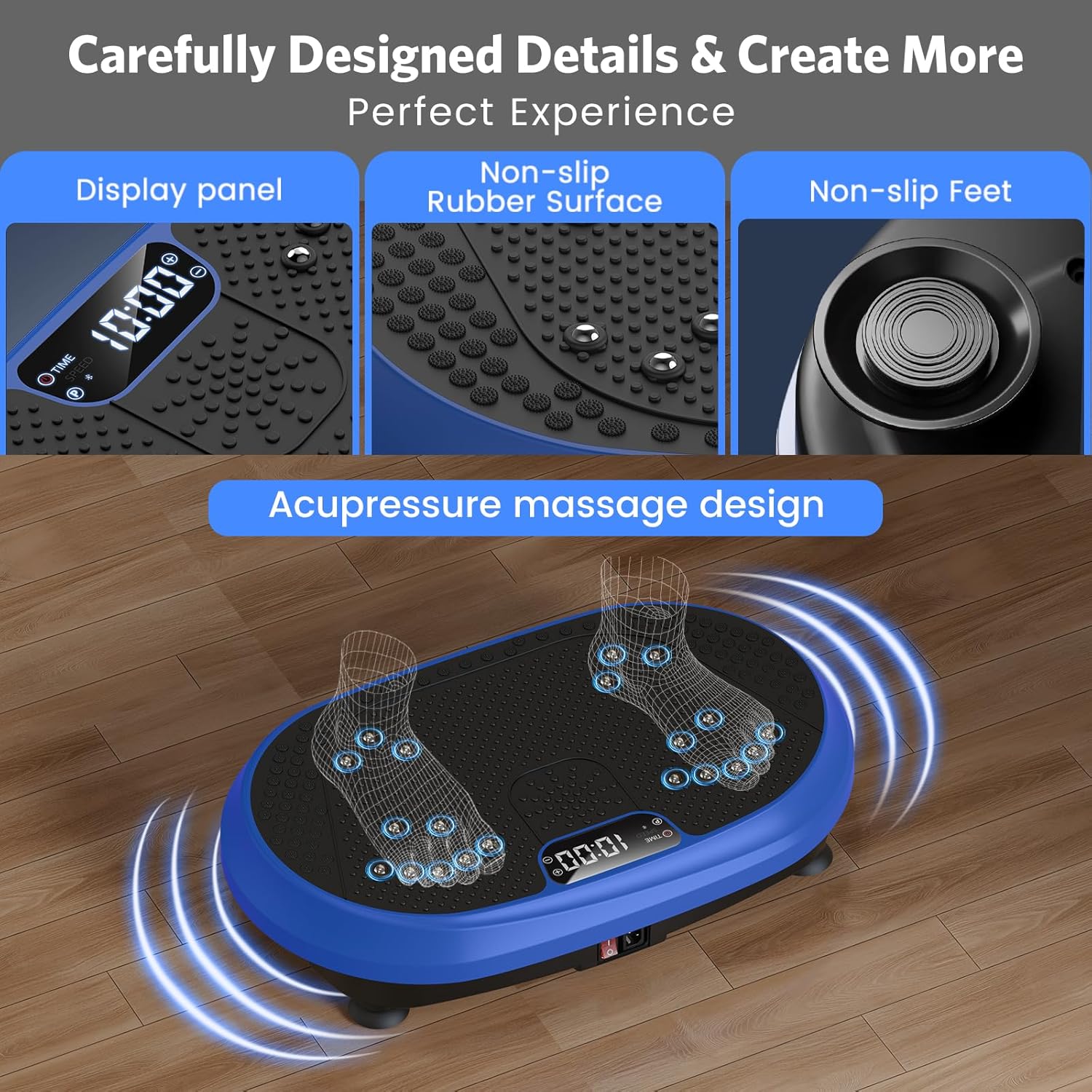 Skiennix Vibration Plate Exercise Machine - Bluetooth Fitness Platform for Lymphatic Drainage | Full Body Workout