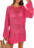 ANRABESS Women Swimsuit Crochet Swim Cover Up 2026 Summer Bathing Suit Swimwear Mesh Knit Beach Dress Vacation Outfits
