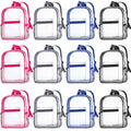 WILLBOND 12Pack Clear Backpack Heavy Duty Transparent Bookbag See Through Waterproof Plastic Backpack Bulk(Multicolor)