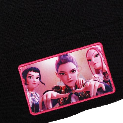Kpop Demon Hunters Huntr/x Black Cuff Knit Beanie