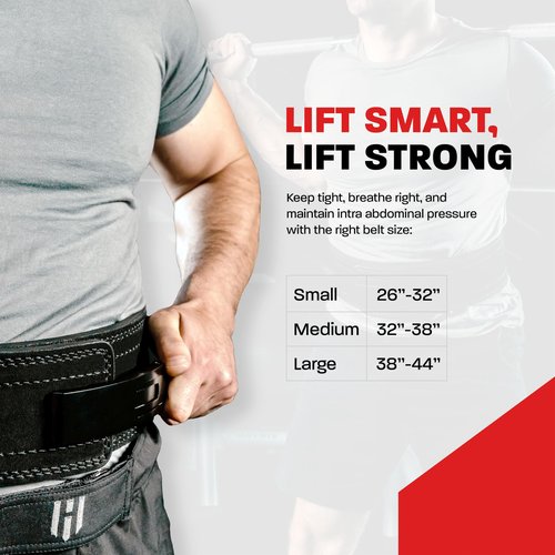 Hawk Sports Weightlifting Belt for Men and Women, 10mm x 4" Genuine Leather Lever Belt for Bodybuilding, Perfect for Deadlifting, Powerlifting, and Squats - Medium, Black