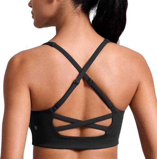 CRZ YOGA Butterlift Sports Bra for Women - Adjustable Cross Back, Wireless Padded, Ideal for Pilates & Workouts