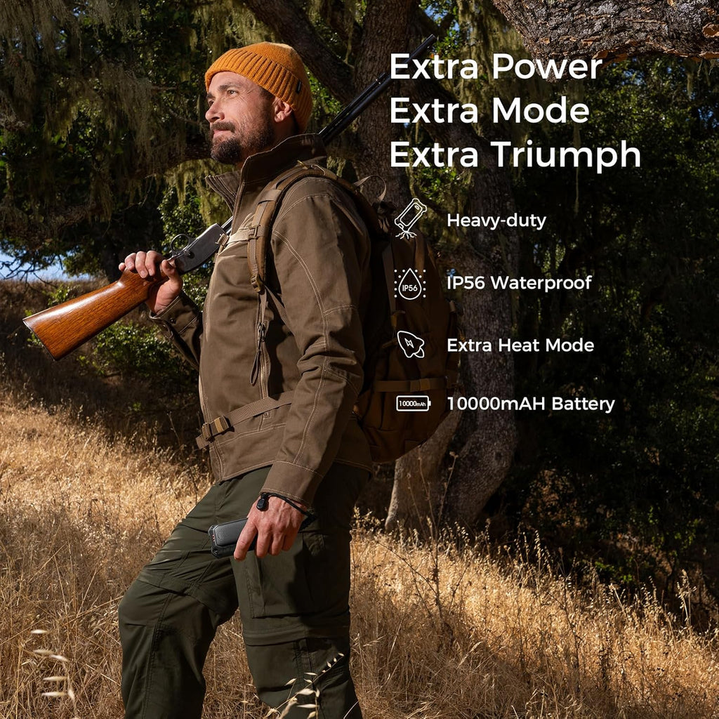 OCOOPA Hand Warmers - IP56 Waterproof Rechargeable 10000mAh | Extra Heat Mode & Torchlight for Winter Outdoor Activities
