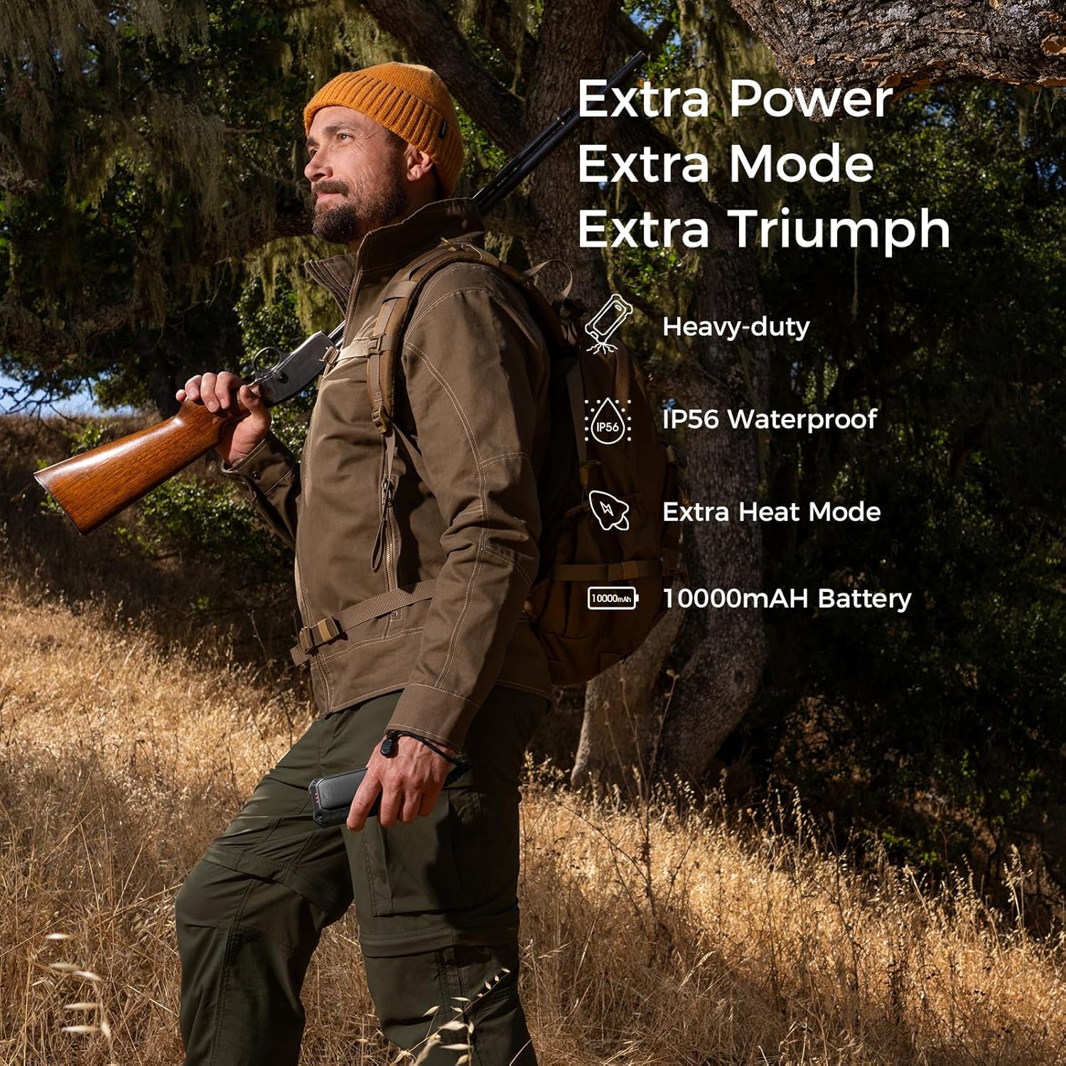 OCOOPA Hand Warmers - IP56 Waterproof Rechargeable 10000mAh | Extra Heat Mode & Torchlight for Winter Outdoor Activities
