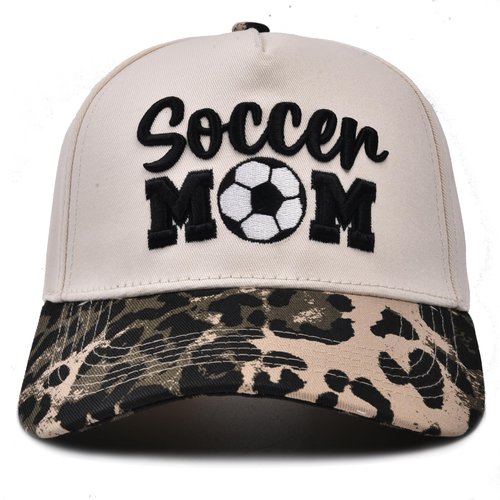 Bofemgt Soccer Mom Accessories - Soccer Mama Baseball Caps Embroidered Adjustable Washed Trucker Hat Beige