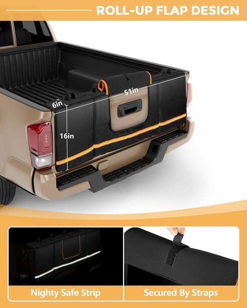 Marscamd Tailgate Bike Pad - Thick Protector for Mid-Size Pickup Trucks | Holds Up to 5 Bikes, 51" Wide, Black