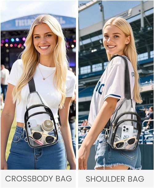HULISEN Clear Sling Bag - Perfect for Stadium Events | Lightweight & Stylish Design