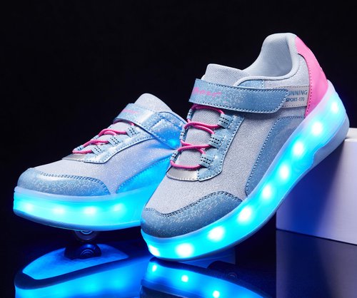 ANEFUN Kids LED Light-Up Roller Skate Shoes Fun Stylish Shoes with Wheels for Boys Girls for Birthdays Parties Christmas
