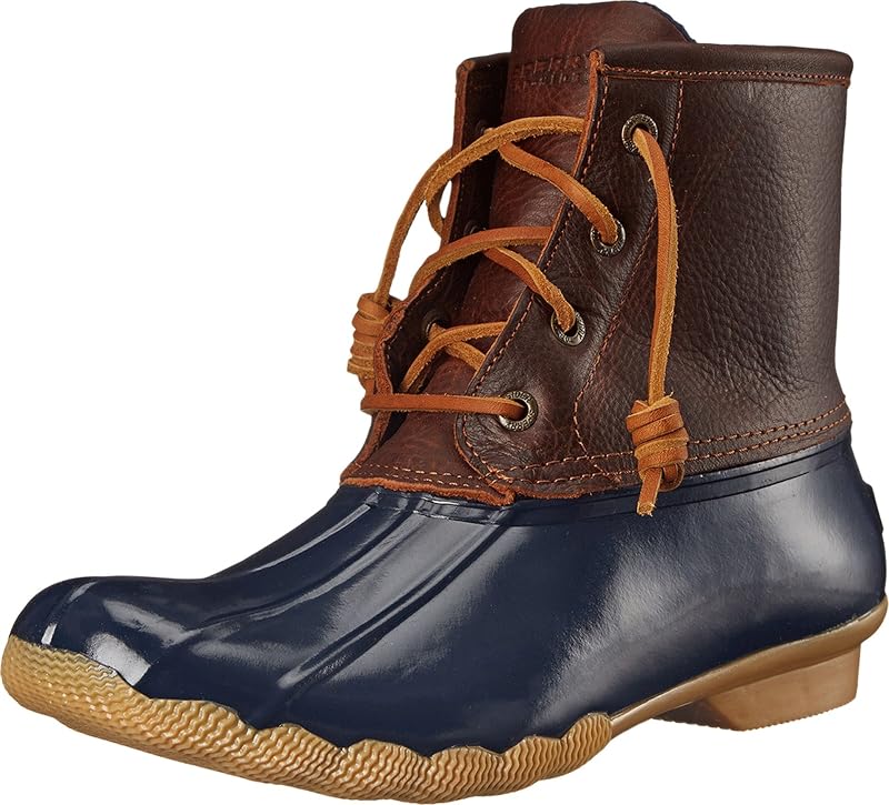 Sperry Women’s Saltwater Waterproof Duck Boots - Tan/Navy, 7