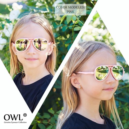 OWL 20 Pack Kids Aviator Sunglasses Bulk UV400 Toddler Aviators Party Supplies, Beach, Pool Party Favors, Wholesale (Blue)