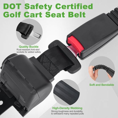 10L0L Retractable Golf Cart Seat Belts(47.64") - Universal Retractable Seat Belts for Yamaha EZGO, Club Car, Go Kart, UTV, Set of 2