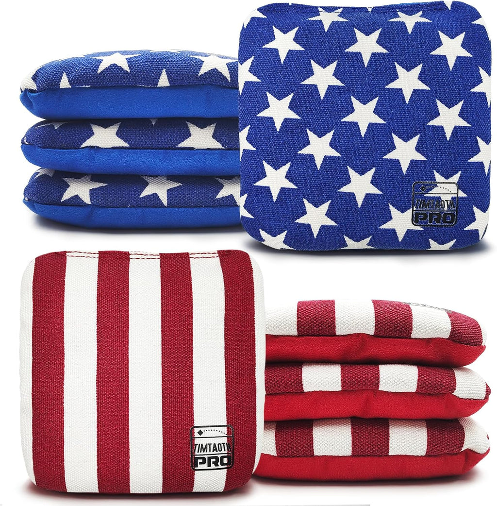 Skiennix Dual-Sided Cornhole Bags - Professional Regulation Set of 8 | Slick & Stick Design