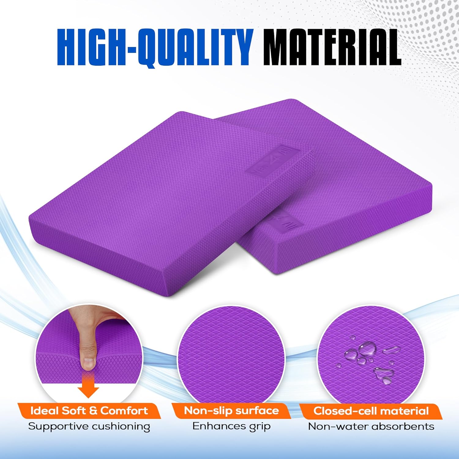 Yes4All Balance Pad - Nonslip TPE Foam for Fitness & Yoga | Upgraded Sizes L, XL, XXL in Multicolor
