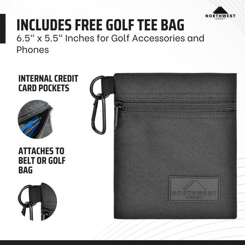 Northwest Coast Golf Shoe Bag - Trunk Organizer with Lock and Shoulder Strap - Large Travel Bag for Accessories and Clothing - Includes Golf Tee Bag