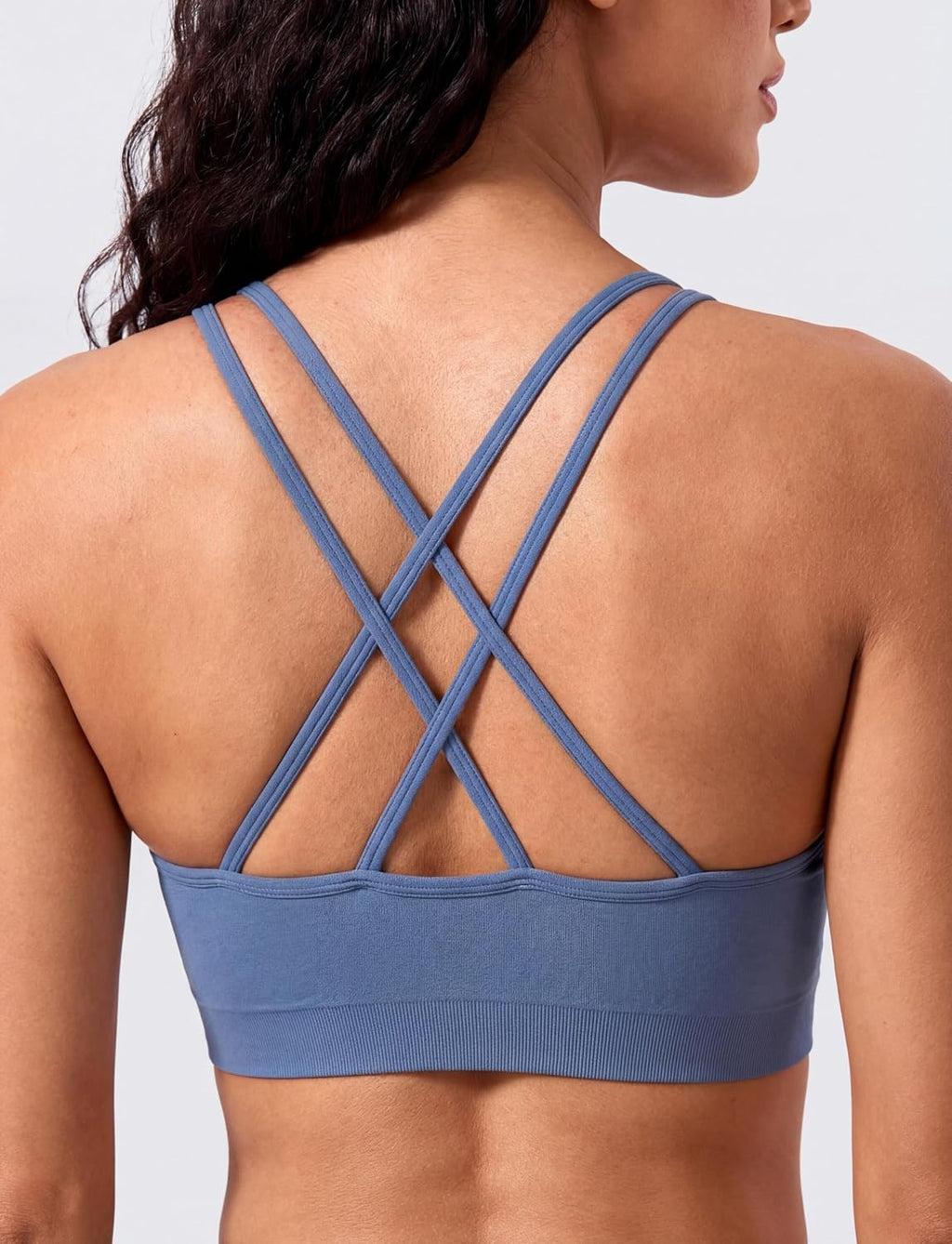 WANAYOU Sports Bras for Women - Padded Medium Support Strappy Cross Back Workout Bra | 3 Pack