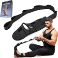 DMoose Fitness Foot & Calf Stretcher - Adjustable Padded Strap for Plantar Fasciitis Relief | Yoga Leg Stretching Tool