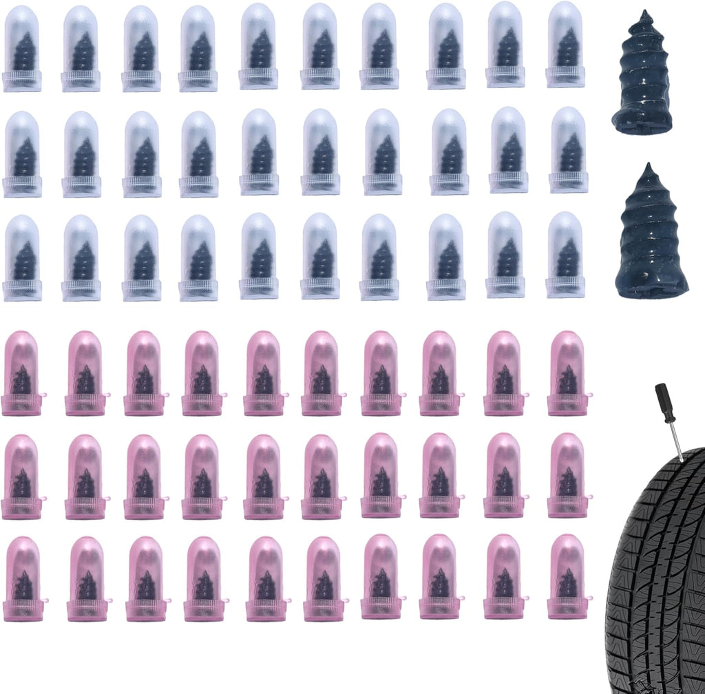 Skiennix Tire Repair Kit - 60 PCS Rubber Nails for Fast Self-Service Puncture Repair | Black