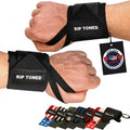Rip Toned Wrist Wraps for Weightlifting – USPA & USAPL Approved 18" Wrist Straps for Powerlifting – Adjustable, Durable Gym Wraps with Thumb Loop – Quality Support for Men & Women – Black Flex