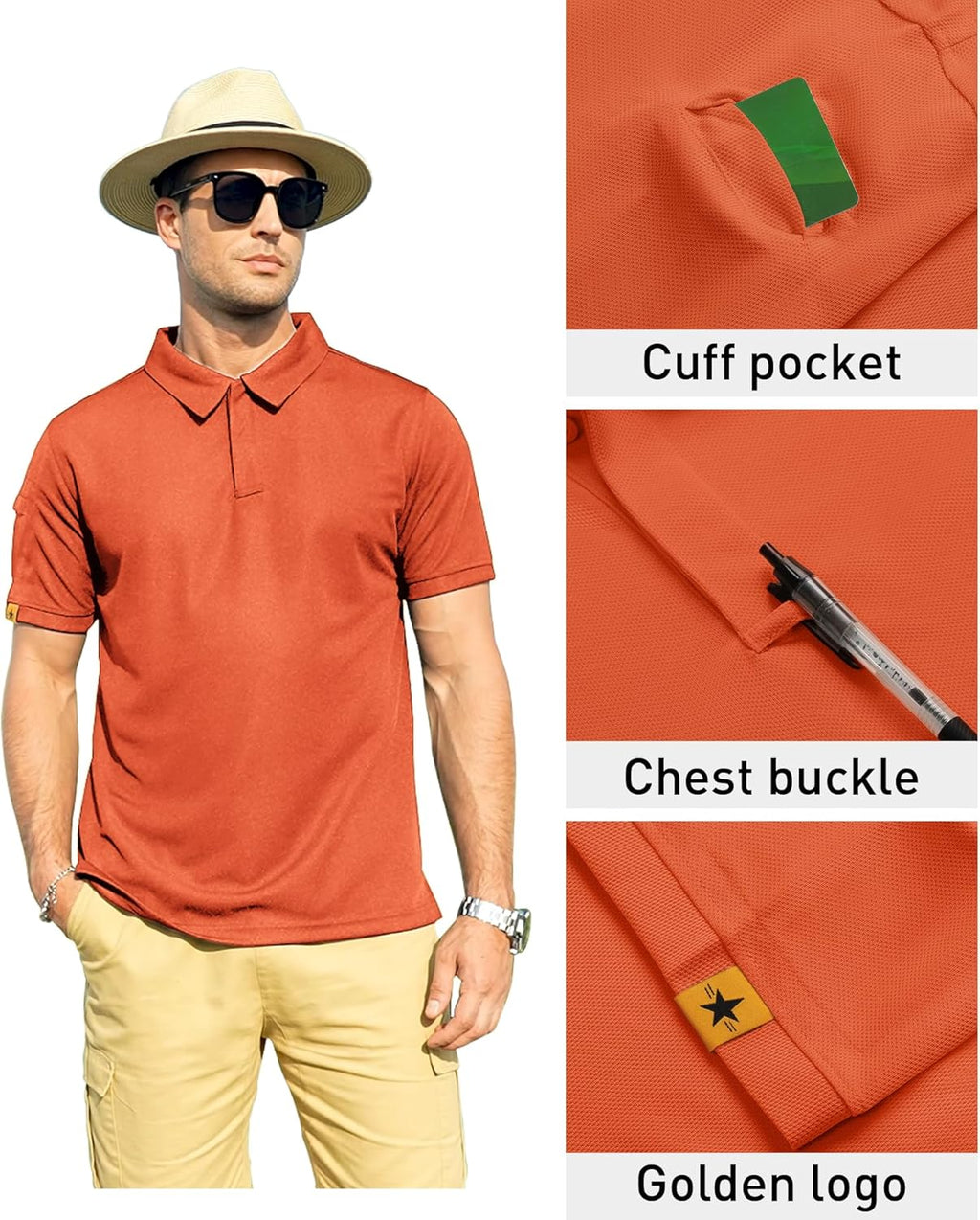 ZITY Men's Polo Shirt - Short Sleeve Tactical Golf Tee for Daily Casual Wear | Stylish Collared Design